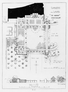 Garden and Lawns, The Grange, Wraysbury, fra Thomas Mawsons The Art and Craft of Garden Making, utgitt 1900